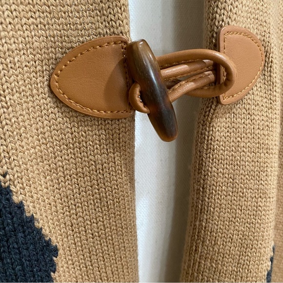 Trina Turk Merino Wool Diamond Print Poncho - Picture 4 of 9